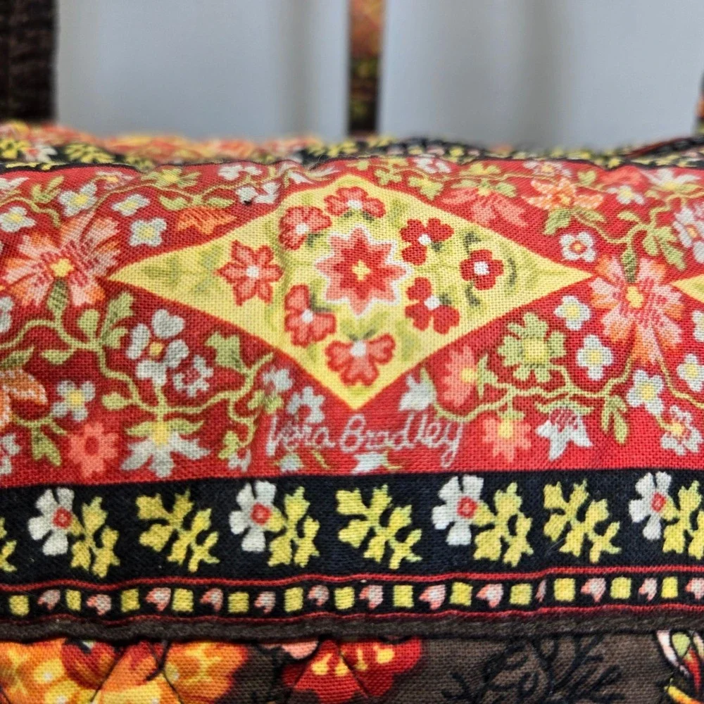 Vintage Y2K Vera Bradley Chocolat Floral Large Travel Tote Bag Quilted Weekender